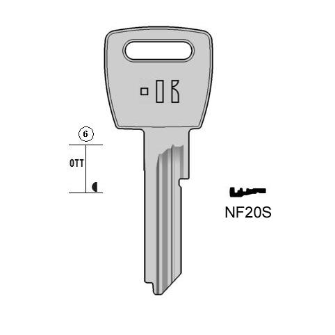 Cilindersleutel messing, NF20S, NME1R, NEF-4, NF2, L443
