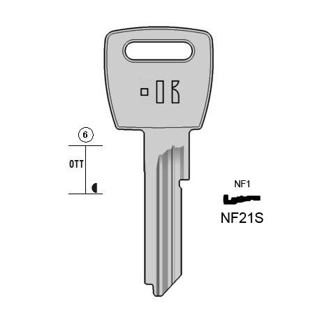 Cilindersleutel messing, NF21S, NME2R, NF1, L442