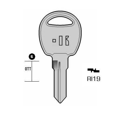 Cilindersleutel messing, RI19, RO67R, RO-38D, R33R, L467