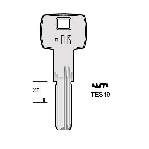 Cilindersleutel messing, TES19, TE19, TE-T62
