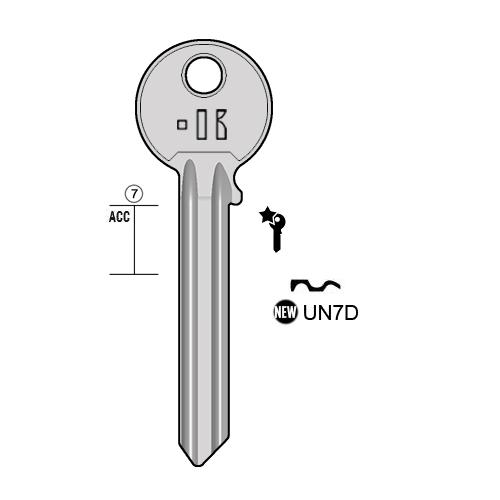 Cilindersleutel messing, UN7D, UL046, U9D, U8D, UNL7