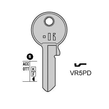 Cilindersleutel messing, VR5PD, VI086, VI-2I, V5PD, 594L, VRO5P, L535
