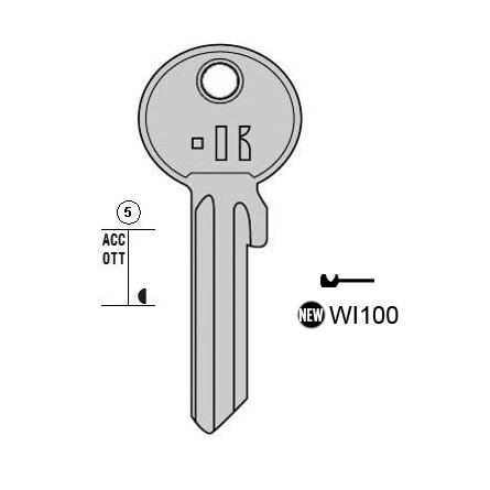 Cilindersleutel messing, WI100, WK62R, WIPP2, 979/0, WIL27, L552