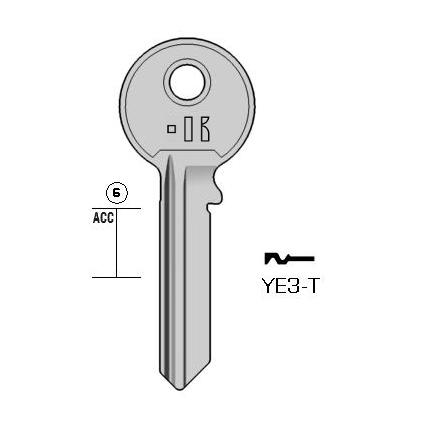 Cilindersleutel messing, YE3-T, YA2, YA-28D