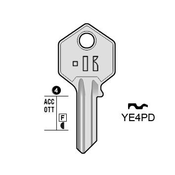 Cilindersleutel messing, YE4PD, YA13, YA-33D, YI4PD, YAL4P