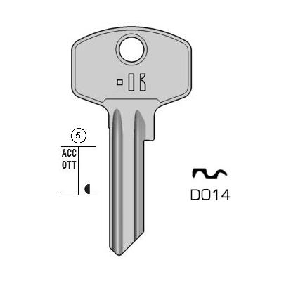 Cilindersleutel messing, DO14, DM14, DOM-2D, DM5DN, 585, DO21, L192