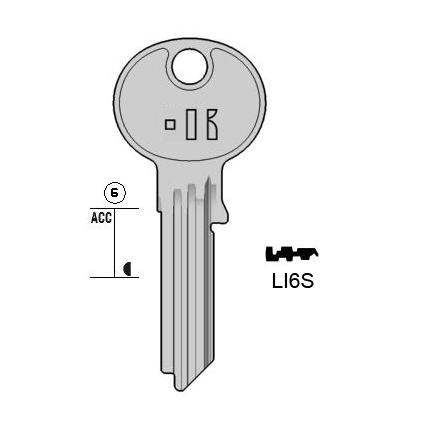 Cilindersleutel messing, LI6S, LP57R, LIP-4, LIP23R, 1793, LPS58L, L337
