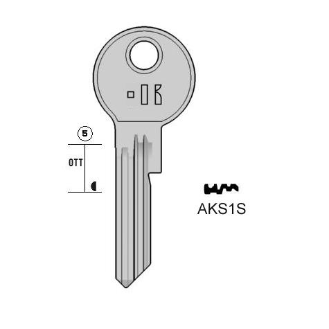Cilindersleutel messing, AKS1S, AKR11R, ANK-17, AN6R, ANK1L, L035