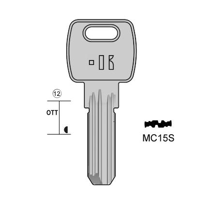 Cilindersleutel messing, MC15S, MC15R, MCM4L, MAU6, L394