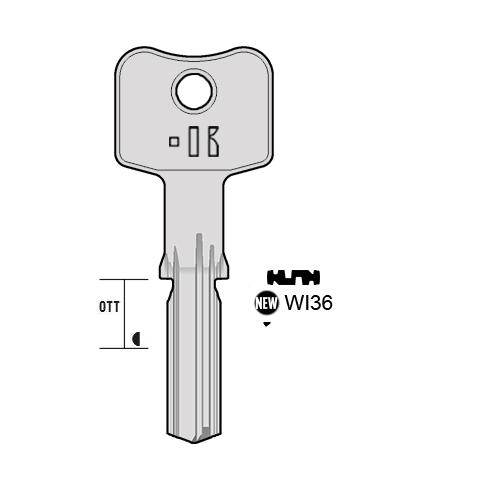 Cilindersleutel messing, WI36, WK70, WI100, 1809