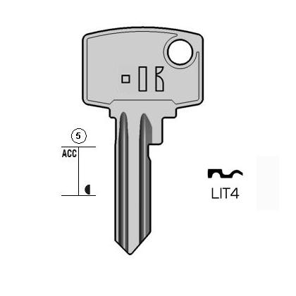 Cilindersleutel messing, LIT4, LT4, LIT-2D, LO7, 1729, LT4, L351