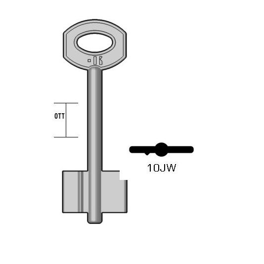 Dubbelbaardsleutel messing, 10JW, 5JW1, JW-30G