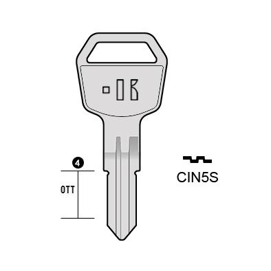 Cilindersleutel messing, CIN5S, RC5R, CN10