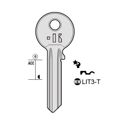Cilindersleutel messing, LIT3, LT3