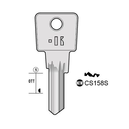 Cilindersleutel messing, CS158, CE158, 1SB