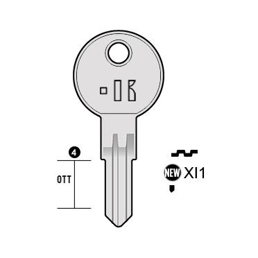 Cilindersleutel messing, XI1, IEH1