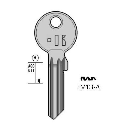 Cilindersleutel messing gepolijst, EV13-A, NL/KG, L216