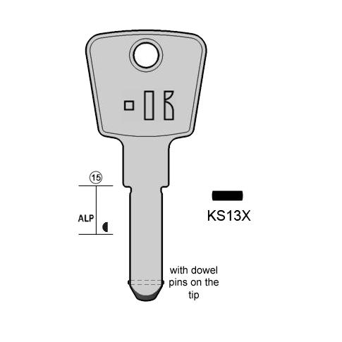 Cilindersleutel nieuwzilver, KS13X, KE19, KE-6, KC5, 1941, L344