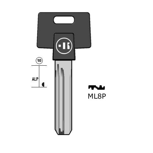 Cilindersleutel nieuwzilver, ML8P, MTK8RP, MUL-T8DP, MLT10RP76, MTK64P