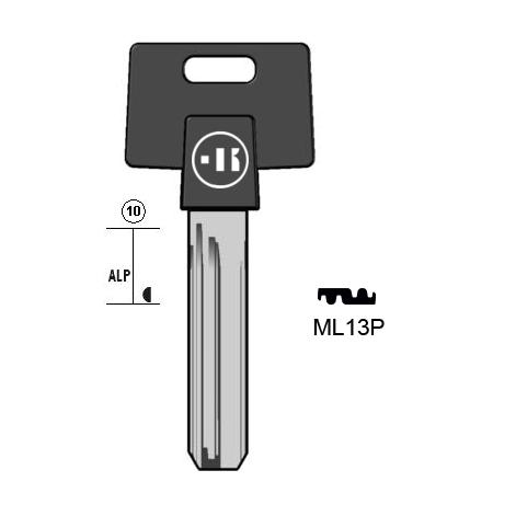 Cilindersleutel nieuwzilver, ML13P, MTK13RAP, MUL-T10P, MLT11RP169, L404C
