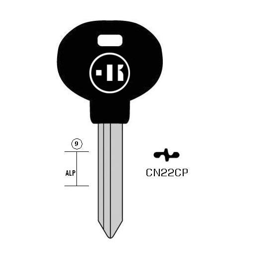 Autosleutel nieuwzilver, CN22CP, SX9AP, SIX-3.P, SM7P, 1602P, SI7AP (Simplex)