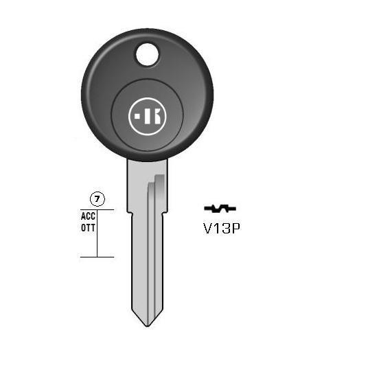Autosleutel staal, V13P, VO13P, VO-NP, W10P, 1298P, VW22P