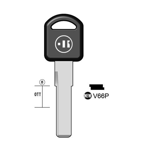 Autosleutel messing, V66P, HU66P, HU-HAAP1, HF55P, HF66P
