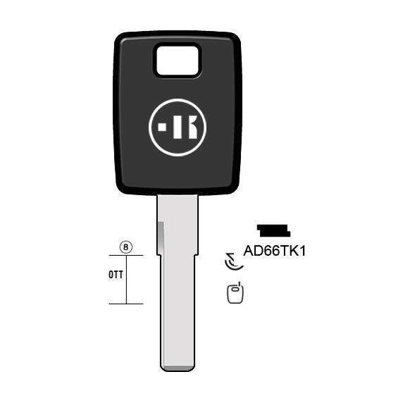 Autosleutel messing, AD66TK-1, HU66AT, TP00HU-HAAP, T00HF55PA, 1709P, T00HF66B