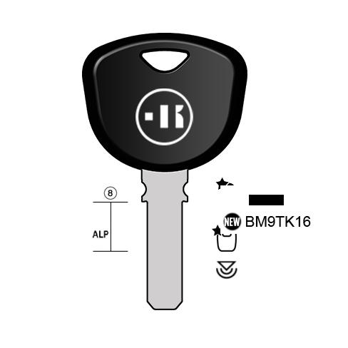 Motorsleutel nieuwzilver, BM9TK, BW9TE, TP00BM-7.P, BM9TK