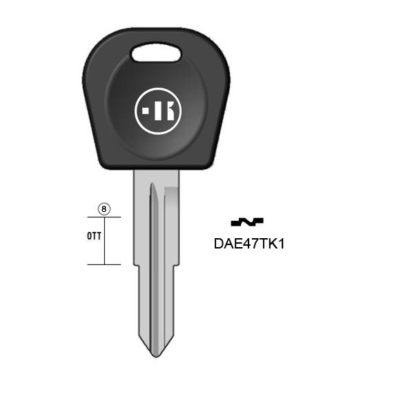 Autosleutel messing, DAE47TK, DWO5TE, TP00DAE-4P1, T00DW1P, DAE47TK, T00DW1A