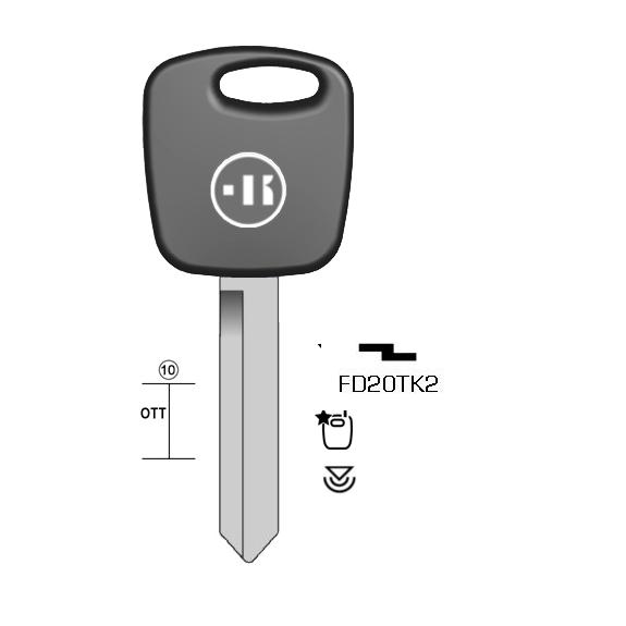 Autosleutel messing, FD20TK, FO26TE, TP00FO-16P, T00FD10RP, FD20TK, T00H73