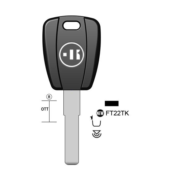 Autosleutel messing, FT22TK, SIP22TE, FT22TK