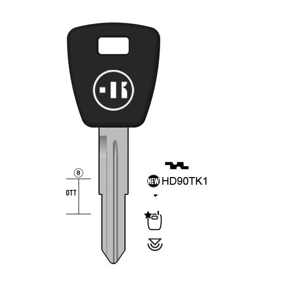 Autosleutel messing, HD90TK, HON58RTE, TP00HOND-21.P, TOOHD43RP, HD90TK, TOH088