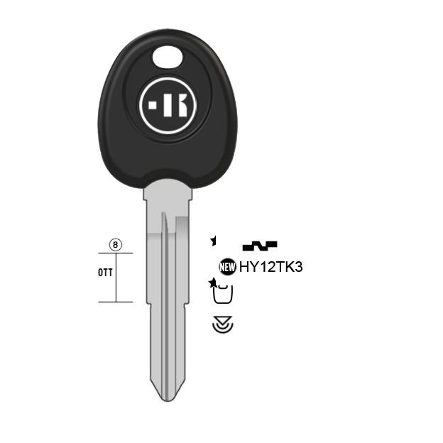 Autosleutel messing, HY12TK, HYN12TE, TP00HY-9P1