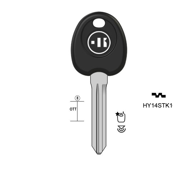 Autosleutel messing, HY14STK, HYN14RTE, TP00HY-11DP, T00KIA4R