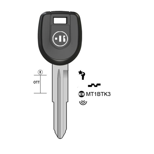 Autosleutel messing, MT1BTK, MIT8TE, TP00MIT-12P2, T00MIT8-PT