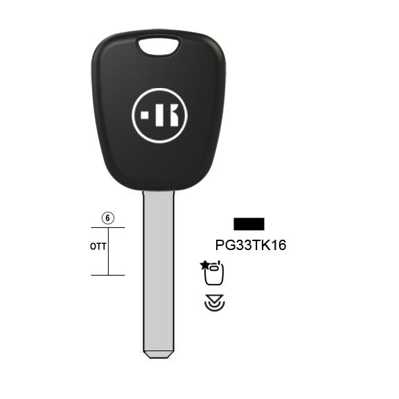 Autosleutel messing, PG33TK, VA2TE, PG33TK