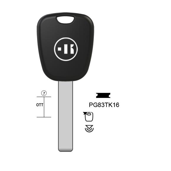 Autosleutel messing, PG83TK, HU83TE, TP00HU-HCAP, T00HF63P, PG83TK