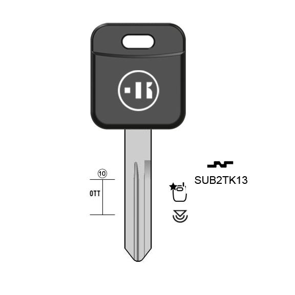 Autosleutel messing, SUB2TK, NSN19TE, TP00SUB-3P2, T00SUB2P, SUB2TK