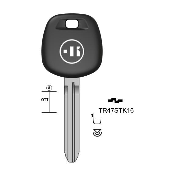Autosleutel messing, TR47STK, TOY43RATE, TP00ISU-3DP1, T00TY37P, TR47STK