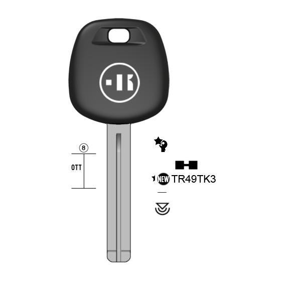 Autosleutel messing, TR49TK, TOY40BTE, TP00TOYO-18P, T00TY49P, TR49TK, T00LXP90