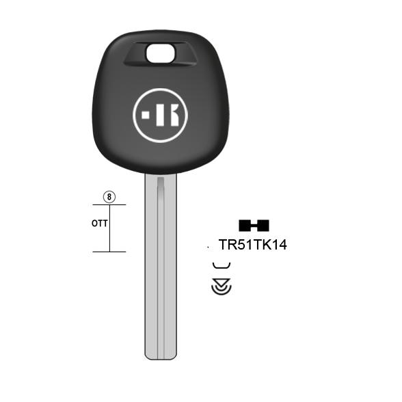 Autosleutel messing, TR51TK, TOY40BTE, TP00TOYO-18P, T00TY49P, TR49TK, T00LXP90