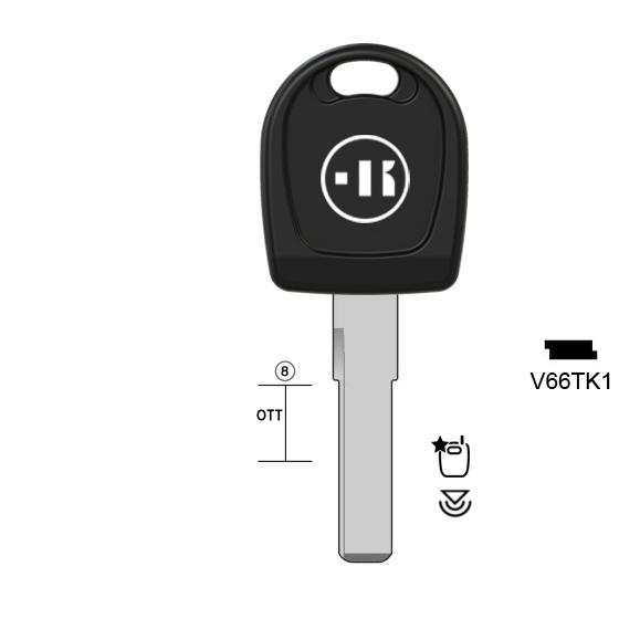 Autosleutel messing, V66TK, HU66TE, TP00HU-HAAP1, V66TK