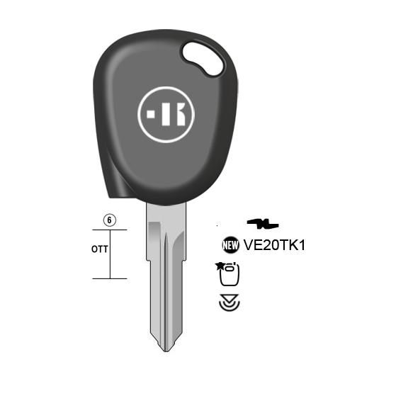 Autosleutel messing, VE20TK, VAC102TE, TP00VA-34P, TOOVC82P, VE20TK, T00VA87