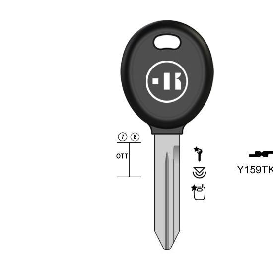 Autosleutel messing, Y159TK, CY24TE