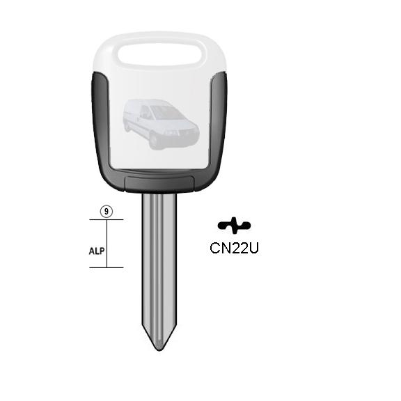 Autosleutel nieuwzilver, CN22U, SX9EH, SIX-3.P, CN22U (Simplex)