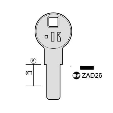 Scootersleutel messing, ZAD26, ZD20, ZA-10, ZA15, ZD27