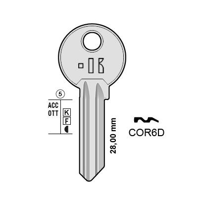 Cilindersleutel messing, COR6D-320, Fancy Key met camouflage