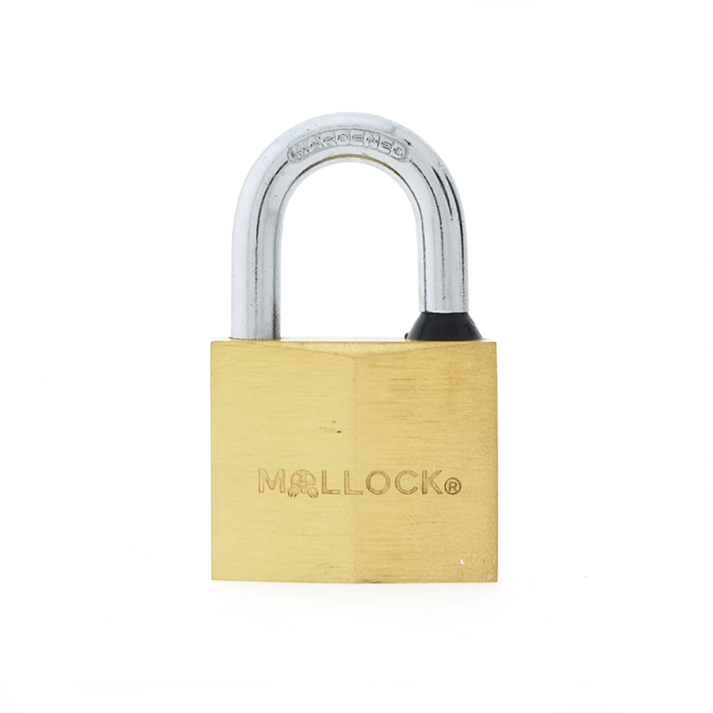 33340G Mollock hangslot messing 40mm gelijksl. met 3 sleutels