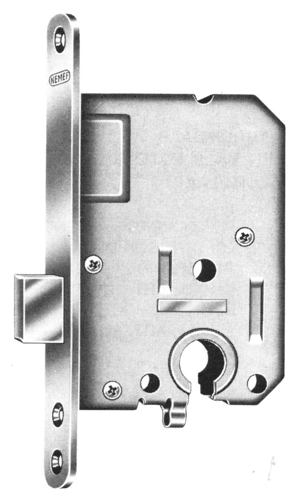 Insteekslot Nemef N1258/2 cilinder kastslot met afgeronde gelakte voorplaat